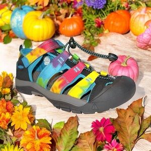 KEEN Newport H2 Youth Water Sandals Shoes Sz 4 Rainbow Tie Dye Hiking Worn Once